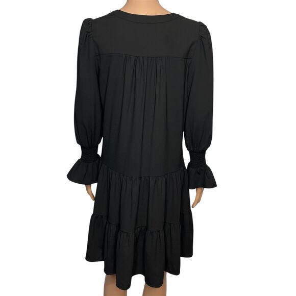 Tuckernuck Pomander Place Kenzo Crepe Long Sleeve Mini Dress size S Black - Picture 4 of 9